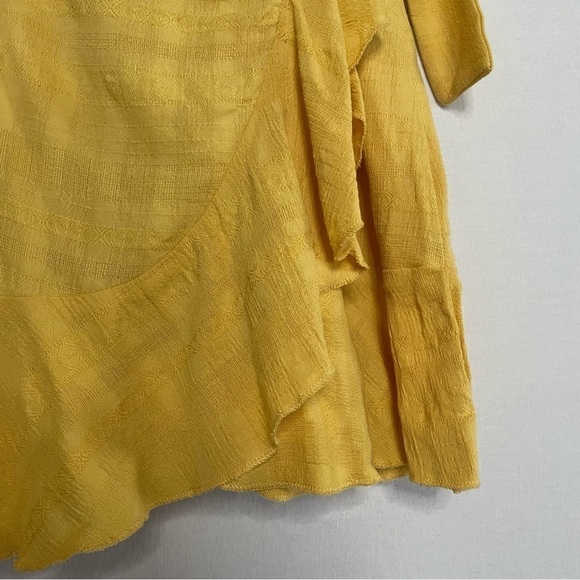 American Eagle Flattering Boho Ruffle Trim Side Tie Mini Dress - Picture 13 of 15